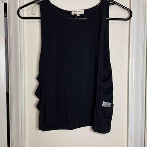 Black Cropped Tank Top - L